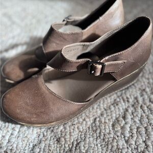 Antelope Brown Mary Jane Wedge with Buckle Strap